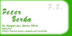 peter berka business card